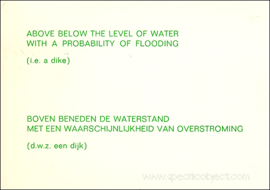 Above Below the Level of Water / With a Probability of Flooding / (i.e. a dike)