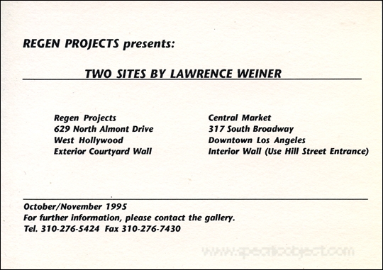 Two Sites by Lawrence Weiner