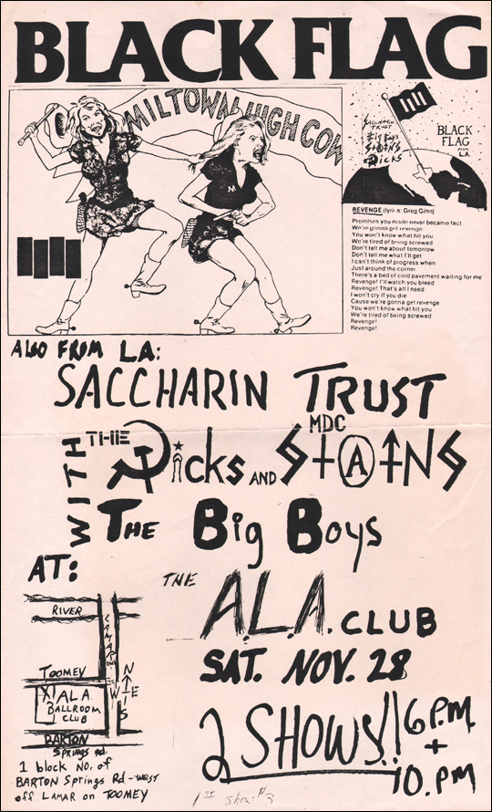 [ Black Flag at the A.L.A. Club / Sat. Nov. 28 ]