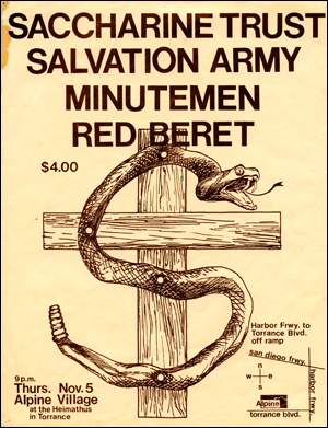 [ Saccharine Trust, Salvation Army, Minutemen and Red Beret at Alpine Village / Thurs. Nov. 5 ]