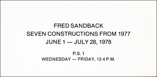 Fred Sandback : Seven Constructions from 1977