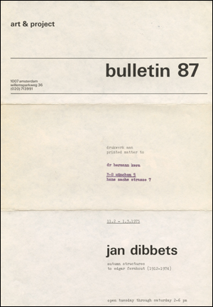 Bulletin 87 : Autumn Structures / to Edgar Fernhout (1912 - 1974)