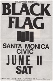 [ Black Flag at the Santa Monica Civic Auditorium [ full size poster ] / Sat. Jun. 11 1983 ]