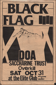[ Black Flag at the Elite Club / Sat. Oct. 31 1981 ]