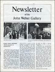 Newsletter of the John Weber Gallery
