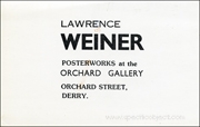 Lawrence Weiner : Posterworks (from the Nova Scotia College of Art Archive on Tour from AIR Gallery, London)
