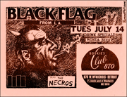 [ Black Flag at Bookie's Club / Tues July 14 ]