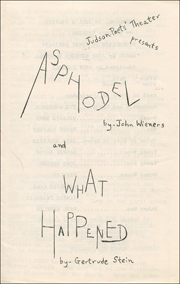 Judson Poet's Theater Presents Asphodel by John Wieners and What Happened by Gertrude Stein