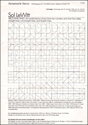 Sol LeWitt : ARCS AND LINES. All combinations of arcs from four corners, arcs from four sides, straight lines, not-straight lines, and broken lines.