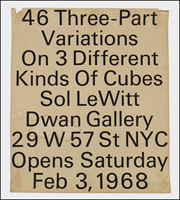 Sol LeWitt : 46 Three-Part Variations on 3 Different Kinds of Cubes