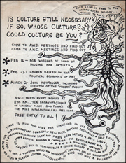 Art Workers Coalition Flyer [Is Culture Still Necessary? If So, Whose Culture? Could Culture Be You?]