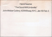 Hans Haacke : The Good Will Umbrella