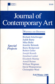Journal of Contemporary Art : Writings and Drawings