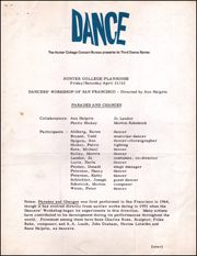 Dance: Dancers' Workshop of San Francisco directed by Ann Halprin Presents 
