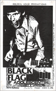 [ Black Flag / Adolescents / Channel3 & Overkill / Fri. Mar. 5, 1982 ]